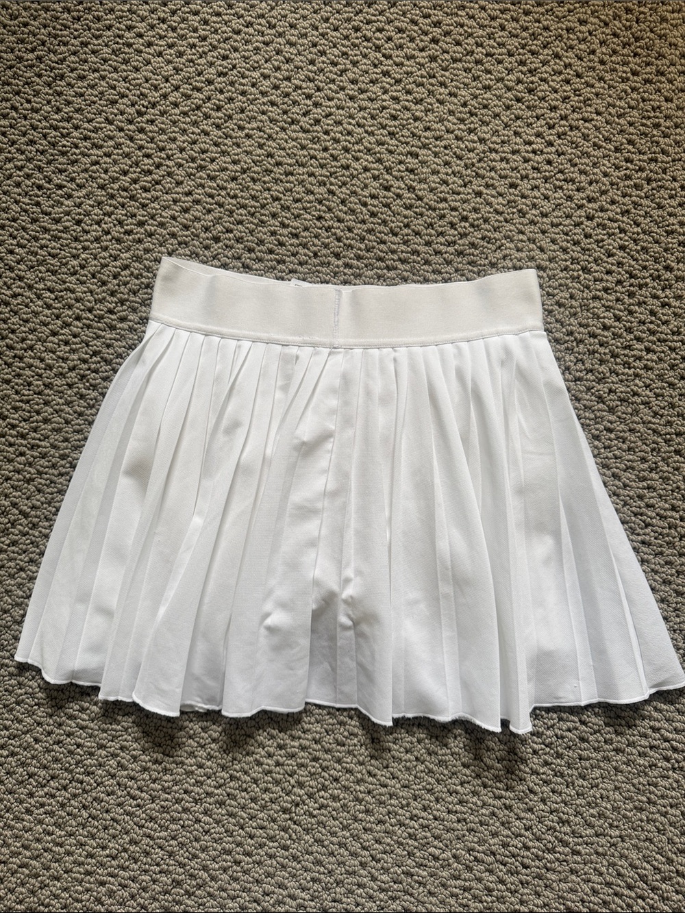 Nike White Pleated Skater Tennis Skirt with Swoosh Waistband- Small - Picture 2 of 4